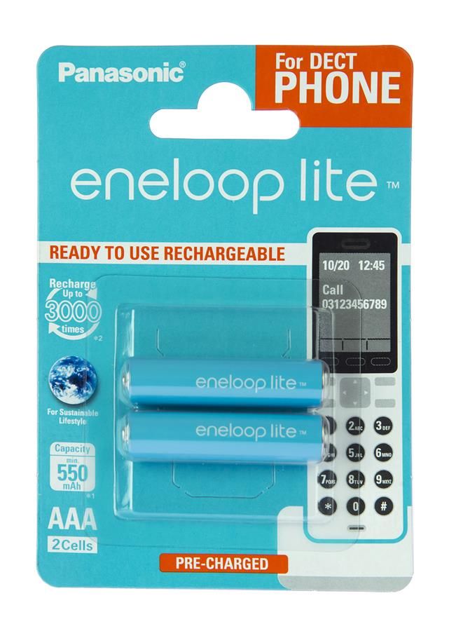 Аккумулятор Panasonic Eneloop Lite AAA 550 2BP mAh Ni-MH Dect Series ...