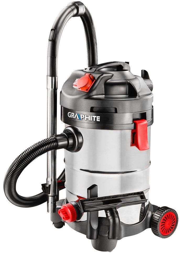 Пылесос строительный GRAPHITE, 1500 Вт, розетка 220В/2000В, INOX, бак ...