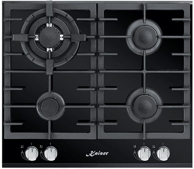 Варочная поверхность Kaiser газ на стекле, 60см, чугун, черный 17089 Owwa