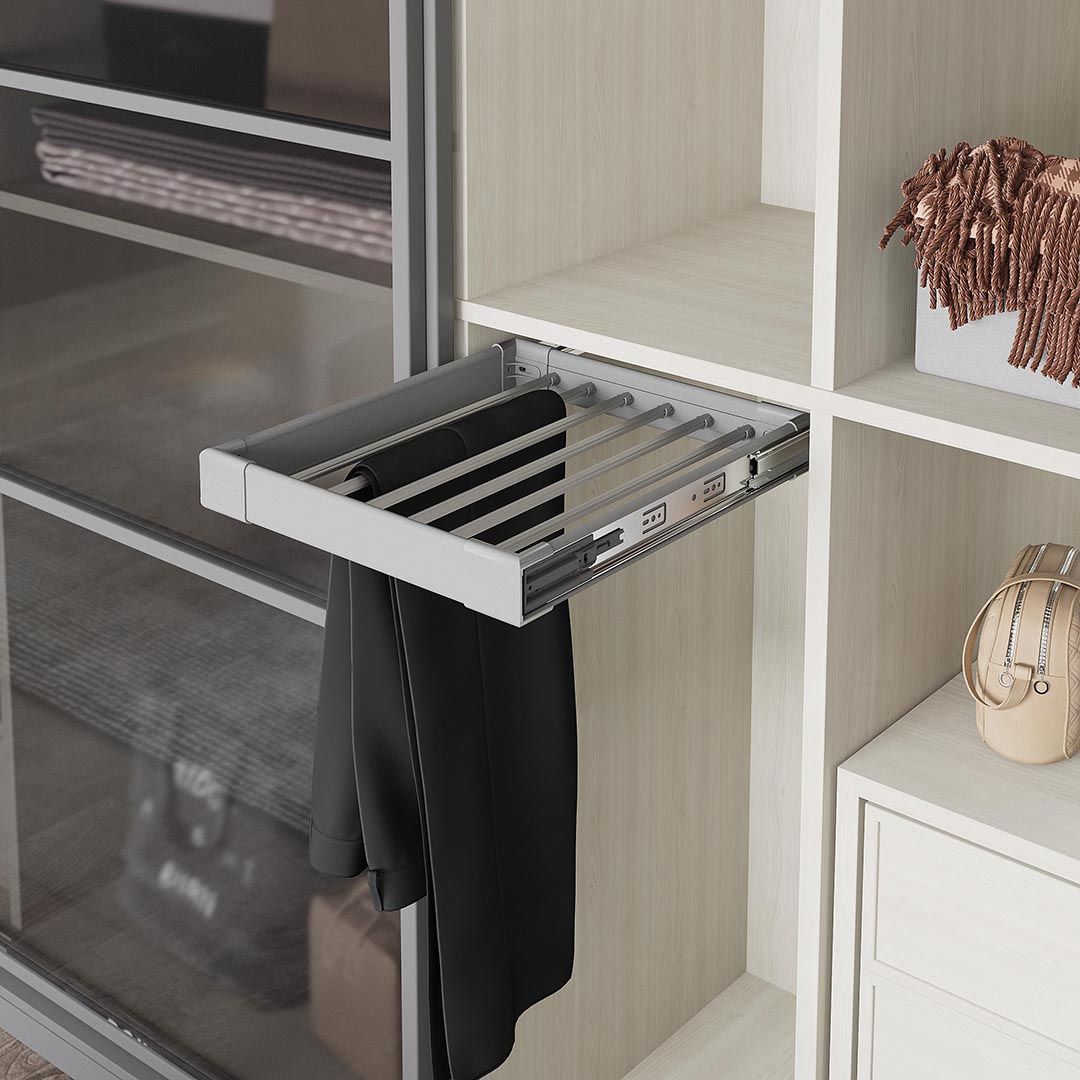 Брючница выдвижная боковое крепление 450 мм 400-430x470x95, серый, s ...