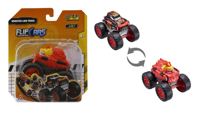 Машинка-трансформер Flip Cars 2 в 1 Монстр-трак Лев 39427 ✓ Owwa