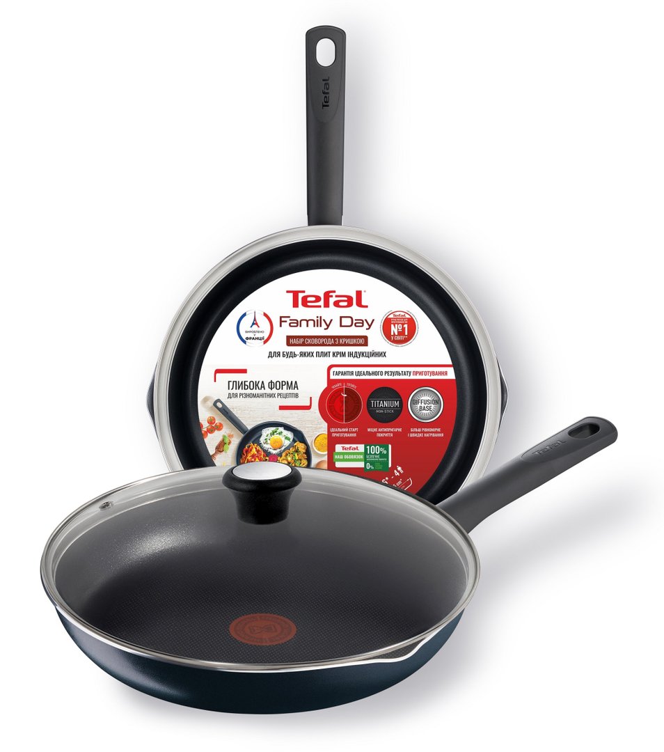 Tefal сковорода с крышкой family day 26 см (50813) • Купить в интернет ...