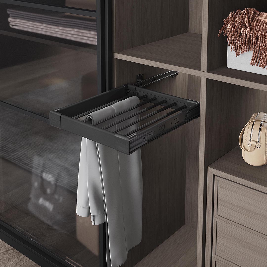 Брючница выдвижная боковое крепление 450 мм 400-430x470x95, антрацит, s ...