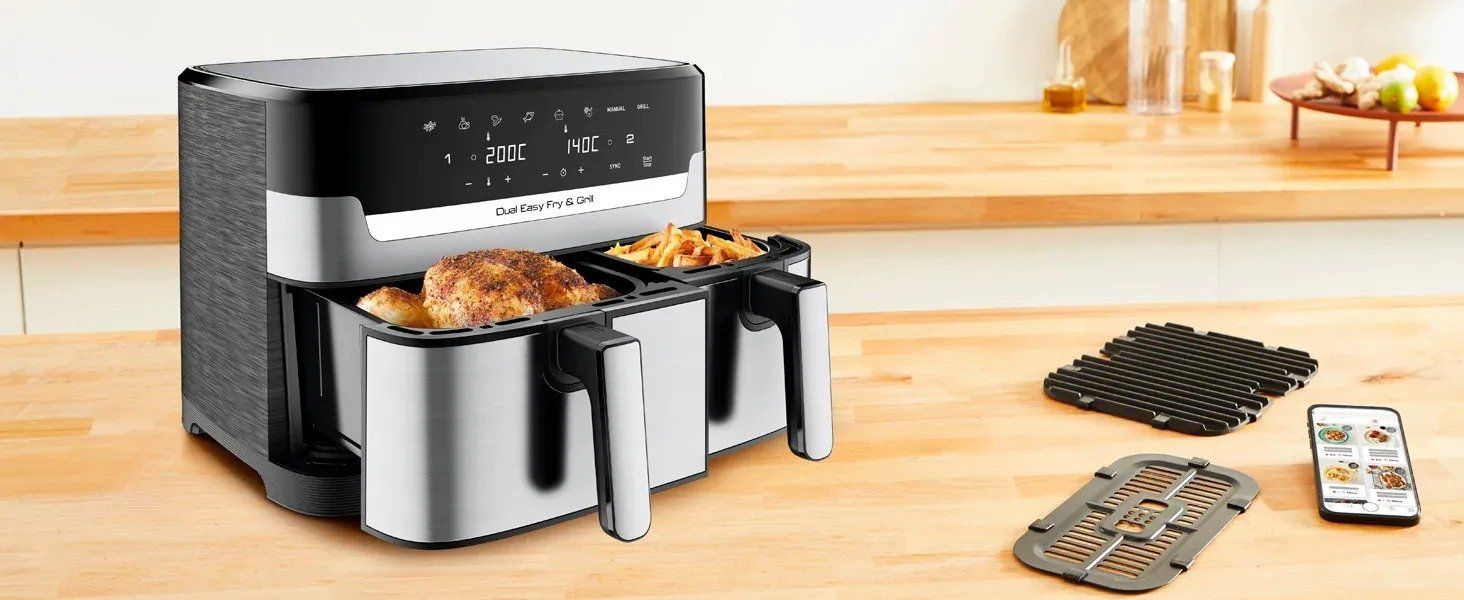 Tefal Мультипечь на 2 чаши Dual Easy Fry & Grill Air Fryer, 2700Вт