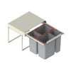 Ведро выдвижное JC609 60 2х9л+2x20л (564x505x450) (без крепления к фасаду), Наружный размер секции, мм: 600, Внутренний объем: 2х9л+2х20л