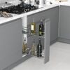 Карго 2-уровневое 150 мм, правое, хром, тандем BLUM, полное выдвижение, с доводчиком (S-2413-C), Сторона крепления: Правая, Наружный размер секции, мм: 150, Цвет: Хром