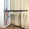 Встроенная гладильная доска 114x34, влагостойкая фанера, правая, белая (в комплекте чехол хлопок серый), Материал основы: Влагостойкая фанера, Размер, см: 114x34, Сторона крепления: Правая, Цвет: Белый, Цвет чехла гладильной поверхности: В ассортименте