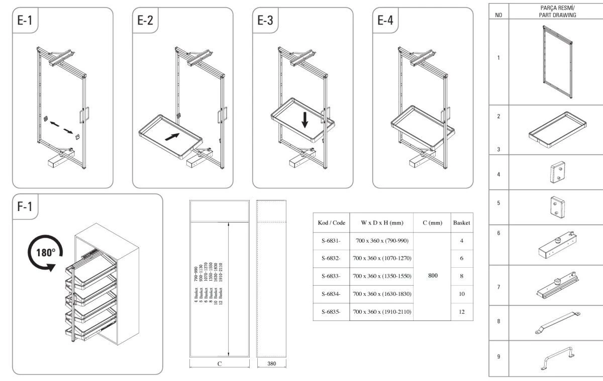 Поворотна полиця для взуття starax s-6833-a 1350 - 1550 мм 8