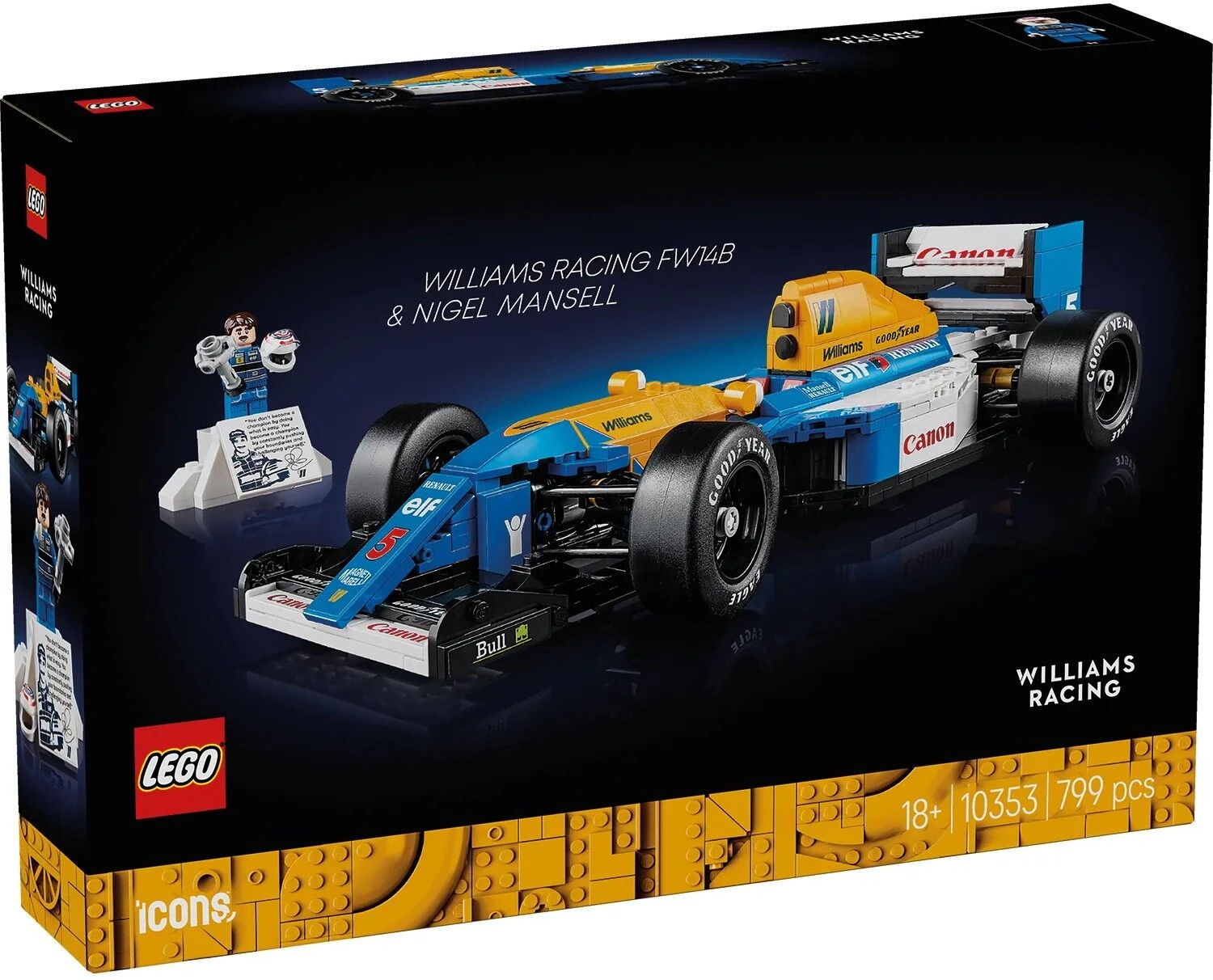 LEGO Конструктор Icons Williams Racing FW14B и Найджел Менселл