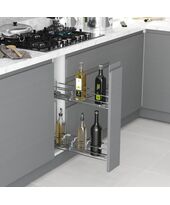Карго 2-уровневое 150 мм, правое, антрацит, полное выдвижение, BLUM, с доводчиком (S-2413-A), Сторона крепления: Правая, Наружный размер секции, мм: 150, Цвет: Антрацит