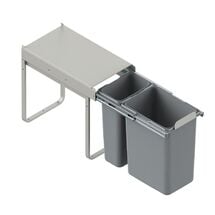 Выдвижное ведро JC603 "30", 1×9 л + 1×20 л, пластиковое, на шариковой направляющей