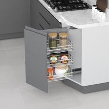 Карго 3-уровневое 250 мм, правое (сторона крепления левая), хром, 45°, Сторона крепления: Левая, Наружный размер секции, мм: 250