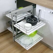 Магический угол Maxima Evo II Corner Comfort 1000, правый, хром/белый, Сторона крепления: Правая, Наружный размер секции, мм: 1000, Цвет: Белый