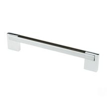 Ручка D-450/128 G2/Wood WD хром/венге темный ДС, Цвет: Хром/Тёмное дерево, Межц. расстояние: 128
