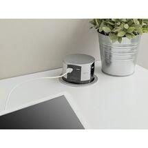 Удлинитель COMFORT 100mm, 3x SCHUKO, 2xUSB 2,4A,кабель 1,5m, алюминий (8) AE-BPW3S100U-53