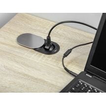 Удлинитель для офиса SLIDE 60mm, 1x gn schuko, 1xUSB 2,4A,  кабель 1,9m, инокс (24) AE-BPW1S1UCH-51