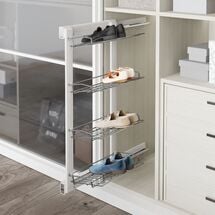 Выдвижная  4-уровневая полка для обуви STARAX S-6741-W 325х475х1000, тандемы BLUM, Сторона крепления: Левая, Цвет: Белый
