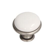 Ручка кнопка Gamet GP19-GA011-WHT-0 патинированный никель, Рисунок: Белая керамика, Межц. расстояние: Точка