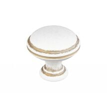 Ручка кнопка Gamet GR49-L44 белый матовый с золотой патиной, Цвет: Белый матовый