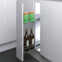 Карго SPARK 150 мм, правое, хром (на скрытых направляющих), LinkenSystem, Сторона крепления: Правая, Наружный размер секции, мм: 150, Цвет: Хром