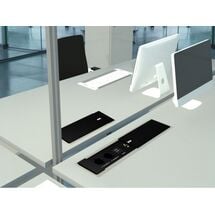 Блок врезной на 2 розетки + 2USB + телефонный + сетевой разъем с выдвижной крышкой (черный), Цвет: Черный