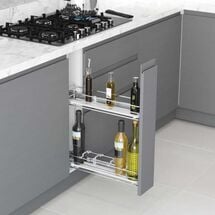 Карго 2-уровневое 200 мм, боковое, правое, серый, тандем BLUM (S-2220-R), Сторона крепления: Правая, Наружный размер секции, мм: 200, Цвет: Серый