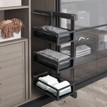 Корзина бокового крепления 3-уровневая 325х475х960, правый, Антрацит S-6734-A (S-6782) Starax, Сторона крепления: Правая, Наружный размер секции, мм: 400, Цвет: Антрацит