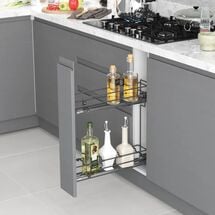 Карго 2-рівневе 150 мм, бічне, ліве, сірий, BLUM (S-2219), Сторона кріплення: Ліва, Зовнішній розмір секції, мм: 150, Колір: Сірий