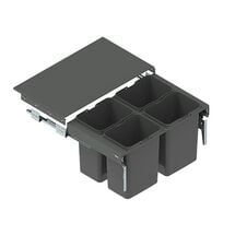 Мусорное ведро SEGREGO-600 графит HM=330 (2х7л+2х15л) L-480 (482), Rejs, Наружный размер секции, мм: 600, Цвет: Графит, Внутренний объем: 2х7л + 2х15л