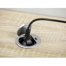 Удлинитель для офиса круглый GTV Charger мини на 1 розетку 1xUSB зарядку провод 1,9м алюминий AE-BPW1S1UCH-53