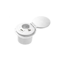 Удлинитель CHARGER PLUS, 1xschuko, USB A+C, (сменные USB-A, HDMI, RJ45) 1,5 м белый Беспроводная зарядка, Цвет: Белый