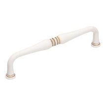 Ручка скоба Gamet UR55-128-L44 белый матовый с золотой патиной, Цвет: Белый матовый, Межц. расстояние: 128