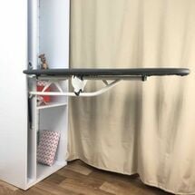Встроенная гладильная доска 114x34, металлическая сетка, правое, белая (в комплекте чехол хлопок серый), Материал основы: Металлическая сетка, Размер, см: 114x34, Сторона крепления: Правая, Цвет: Белый, Цвет чехла гладильной поверхности: В ассортименте