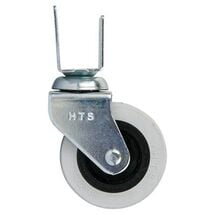 Ролик гумовий HTS 324 з тримачем ДСП 18 мм, Ø 50 мм, max 38 кг, білий