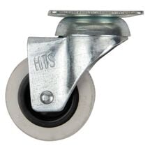 Ролик резиновый HTS 331 с площадкой, Ø 50 мм, max 45 кг, белый