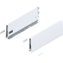 Боковина MERIVOBOX, высота K (129 мм), NL=350 мм, правая+левая, SW-M (белый шелк), Сторона крепления: Левая+Правая, Цвет: Белый, Длина, мм: 350, Системная высота: К