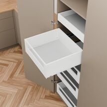 Комплект MERIVOBOX, NL=300 мм, высота Е с Boxcap (внутренний), BLUMOTION, SW-M (белый шелк)