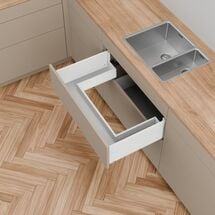 Комплект MERIVOBOX под мойку, NL=550 мм, высота Е с Boxcap, BLUMOTION, SW-M (белый шелк)