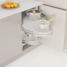 Магический угол ERGO Corner Optima 900/500, левый, хром/белый, Сторона крепления: Левая, Наружный размер секции, мм: 900, Цвет: Белый