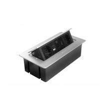 Удлинитель GTV врезной MultiSoft 2xSCHUKO, 2х USB 2,1A (A+C)+RJ45,+HDMI кабель 1,5 м, алюминий, Цвет: Алюминий