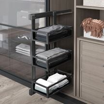 Корзина бокового крепления 3-уровневая 325х475х960, левый, Антрацит S-6721-A (S-6781) Starax, Сторона крепления: Левая, Наружный размер секции, мм: 400, Цвет: Антрацит