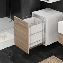 Корзина для белья с направляющей для нижнего крепления 290-310x500x560, корпус 400мм, хром, S-8053-C, Наружный размер секции, мм: 400, Цвет: Хром