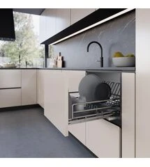 Сушка для посуды 600 мм, Ellite 5703ЕY, выдвижная с доводчиком, титан (с креплением фасада), Inoxa, Колір: Титан, Ширина модуля, мм: 600