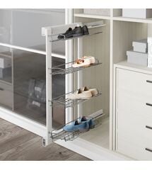 Выдвижная  4-уровневая полка для обуви STARAX S-6741-W 325х475х1000, тандемы BLUM, Сторона крепления: Левая, Колір: Белый