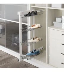 Выдвижная  4-уровневая полка для обуви STARAX S-6741-W 325х475х1000, тандемы BLUM, Сторона крепления: Левая, Колір: Белый