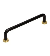 Ручка скоба Gamet US18-128-L31-G33 128мм чорний/матове золото, Колір: Чорний/Золото матове, Міжц. відстань: 128
