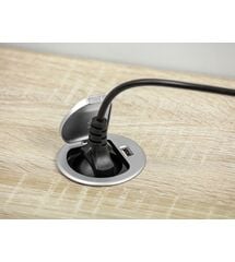Удлинитель для офиса круглый GTV Charger мини на 1 розетку 1xUSB зарядку провод 1,9м алюминий AE-BPW1S1UCH-53