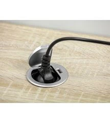 Удлинитель для офиса круглый GTV Charger мини на 1 розетку 1xUSB зарядку провод 1,9м алюминий AE-BPW1S1UCH-53