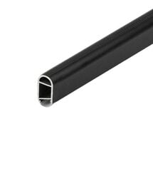 Труба овальная с пазом для LED-ленты и мол. линзой 30х15, L = 2м, алюминий, черный, Цвет: Черный