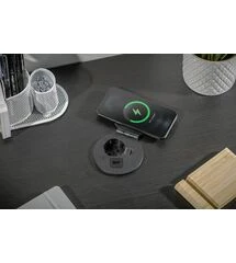 Удлинитель CHARGER PLUS, 1xschuko, USB A+C, (сменные USB-A, HDMI, RJ45) 1,5 м черный Беспроводная зарядка, Колір: Черный